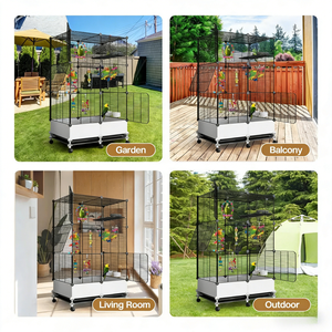 Grande Gabbia per Uccelli per Ara, Design Spazioso in Metallo Resistente per Uso Esterno, Gabbia Grande per Uccelli, Gabbia per Ara - Product Image 2