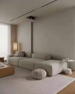 Luxury Modern White Fabric 3 Seater Soft Comfortable Sofa Living Room Sofa Set Furniture