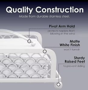 Porte-serviettes en papier plat moderne et élégant, distributeur à bras doré et noir pour table, comptoir de cuisine et utilisation en extérieur - usa Mairun - Product Image 4