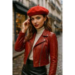 Béret en feutre noir pour femme, béret de peintre 1101 - Product Image 1