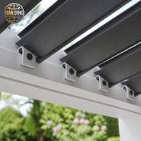 Pergola en aluminium Iris Lily avec toit à lames motorisées, bioclimatique, pour jardin extérieur, gazebo imperméable