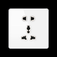 Enchufe de Pared Industrial Universal de 5 Pines, 13A 220V, Interruptores Eléctricos, Enchufes de Lujo de Vidrio Negro y Dorado, Toma de Corriente Múltiple