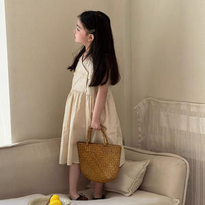 Vestido sin mangas estilo pastoral <span class=keywords><strong>de</strong></span> verano 2026 para niñas pequeñas, estilo académico informal para uso diario - Product Image 1