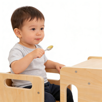 Montessori Holz Moderner Stil Kinder Abstilltisch und Stuhl Set, Geeignet für Kinder im Alter von 1-3 Jahren