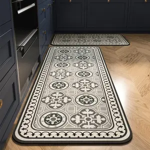 Tapis de sol imperméable personnalisé pour cuisine salle à manger absorbant l'huile absorbant la saleté tapis de salle de bain