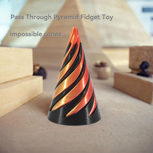 3D Baskılı Spiral Koni Stres Oyuncağı İmkansız Piramitler Geçiş Heykeli Geçişli Stres Çarkı Vorteks İplik İllüzyonu - Product Image 3