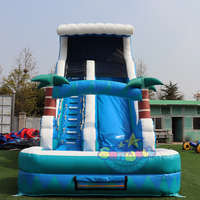 Offre Spéciale Moana Film Personnage Gonflable Bounce House 29.5FT Glissière D'eau Commerciale avec Splash Piscine Palmier Décoration