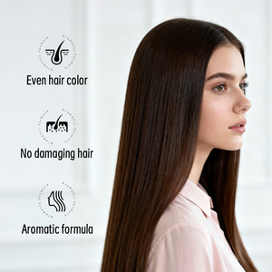 Tinte para el <span class=keywords><strong>Cabello</strong></span> Mokeru en Crema, Sin Amoníaco, a Base de Hierbas Naturales, Color Negro Marrón Oscuro Permanente para Todo Tipo de <span class=keywords><strong>Cabello</strong></span>, con Peine - Product Image 4