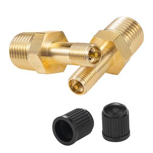 Valve de pneu sans chambre à air à double extrémité en cuivre, filetage NPT 1/4, pour voiture, moto, capteur TPMS - Product Image 5