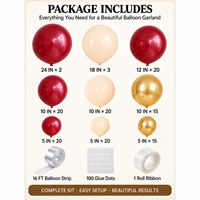 Kit d'arche de guirlande de ballons en latex or, bordeaux et blanc pour décoration de toile de fond de mariage, fête prénuptiale et baby shower
