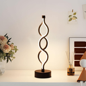 Prise USB veilleuse spirale créative LED 3 couleurs gradable moderne fer sans fil <span class=keywords><strong>pour</strong></span> salon Flexible bureau Table Offre Spéciale - Product Image 2