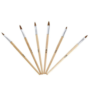 Pinceau à ongles en nylon avec manche en bois, virole sertie, pour sculpture de cristaux et peinture au gel UV, pour manucure - Product Image 1