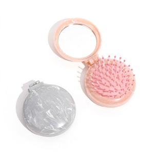 New Marble Folding <b>Mirror</b> Comb Portable Classic Style Massage Hair Comb with <b>Plastic</b> Handle - Product Image 6