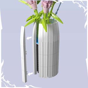 Mould King 10057 Colección botánica Vibrant Dream Lilies Flower <span class=keywords><strong>World</strong></span> Light Pink Gradual Lily Flower Building Block Set - Product Image 5