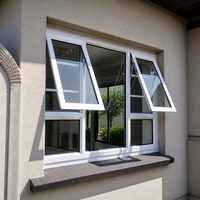 Fenêtre en verre à ouverture verticale en aluminium à rupture de pont thermique sur mesure, double vitrage insonorisé et étanche pour jardin et villa