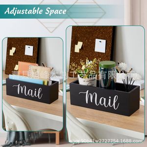 Cross-border wooden <b>mail</b> <b>box</b>, front desk <b>mail</b> storage <b>box</b>, home wall decoration, wooden office sundries organizer <b>box</b> - Product Image 1