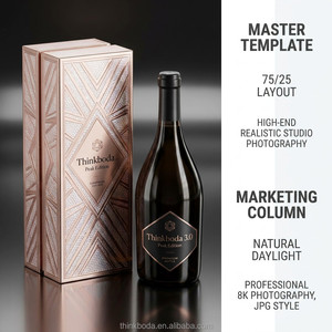 Boîte à vin blanche de luxe pour une <span class=keywords><strong>bouteille</strong></span> avec fenêtre transparente, emballage cadeau en carton rigide - Product Image 6