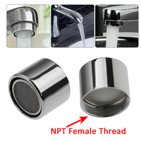 Adaptateur de robinet de cuisine et de salle de bain avec aérateur de robinet à économie d'eau à filetage fin NPT femelle 22 mm