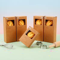 Scatola per Pasticceria Personalizzata in Carta Kraft Ecologica con Finestra e Rivestimento in Spugna per Cupcake e Dolci, Basso MOQ, Vendita all'Ingrosso