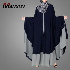 2019 Muslim Panjang Kasual Lengan Gaun Plus Ukuran Jilbab Maxi Dress Muslim Gaun Jahitan Warna Elegan Abaya