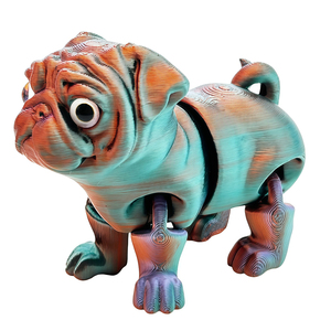 Figura Articulada de Perro Pug Impresa en 3D con Ojos de Cristal, Juntas Móviles, Juguete Antiestrés, Decoración de Escritorio, Regalo para Amantes de Mascotas - Product Image 6