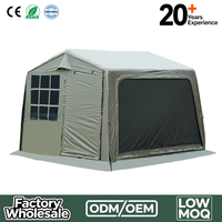 Tente de camping gonflable d'hiver 270x270x200cm avec cheminée pour poêle, fenêtre de visualisation en TPU, colonne d'air en PVC, gonflage rapide