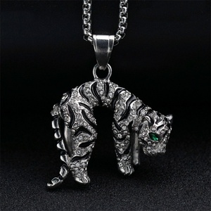 Rock Stainless Steel <b>Animals</b> Pendant Necklace Gold Plated Leopard Necklace - Product Image 5