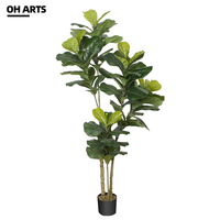 Ficus Lyrata Artificiel à Toucher Réel, Plante Artificielle en Pot, Style Nordique, Grand Arbre Ficus pour Salon, Décoration Intérieure