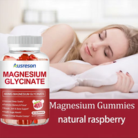 Ausreson Gommes Vitaminées Naturelles pour le Sommeil 400mg Glycinate de Magnésium Marque Privée Complément Alimentaire pour la Santé Cérébrale Gommes de Magnésium pour le Sommeil