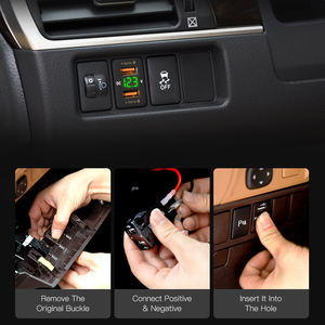 Оптовая продажа OEM 12 В 24 В светодиодный вольтметр USB-A C PD быстрое зарядное устройство QC 3,0 Автомобильное зарядное устройство USB розетка для Toyota Camry <span class=keywords><strong>Cross</strong></span> Yaris - Product Image 2