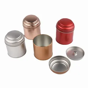 Factory Directly Double Lid Airtight Coffee Spice Storage Metal Can White Tea Tin