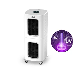 2023 whole sale wheel feet air purifier hepa filter activ carbon with UV lamp air purifier for home large room