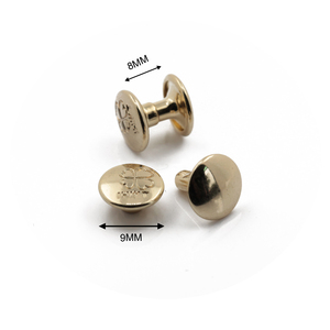 Thời Trang 9 Mm Đồng Thau Tùy Chỉnh Khắc Logo Kim Loại Đôi Đầu Tròn Đinh Tán Cho Da - Product Image 1