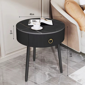 <span class=keywords><strong>Mesita</strong></span> de <span class=keywords><strong>Noche</strong></span> Moderna y Sencilla de <span class=keywords><strong>Metal</strong></span> con Tablero de Piedra y Cajón para Apartamento, Dormitorio y Uso Doméstico - Product Image 4