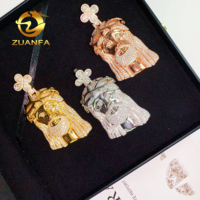 Liontin Yesus Solid Moissanite Baru, Perhiasan Iced Out, Perhiasan Rapper, Liontin Yesus Custom Moissanite