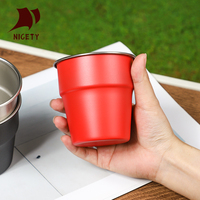 Vasos Apilables de Acero Inoxidable de Colores Surtidos, 300 ml, 10 oz, Vasos Metálicos para Beber, Regalo para Fiestas Familiares