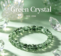 Bracelet tendance en perles facettées de cristal vert naturel et strass, texture glacée, bijou unisexe, cadeau