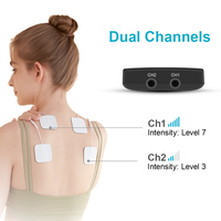 TENS EMS FITNESS 3 en 1 Appareil TENS à double canal 50 modes 16 niveaux d'intensité Machine de thérapie TENS
