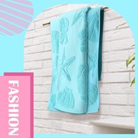Customer Made Logo 100% Cotton Eco-Friendly Embossed Jacquard Bath Towels Ultra Soft Highly Absorbent Luxury All-Season