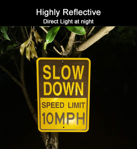 Securun Hot Bán Cao Cấp Nhà Sản Xuất Nhà Máy Giá Làm Chậm Xuống Tốc Độ Giới Hạn 10 Mph Dấu Hiệu, 17X12 Inch, Phản Quang Nhôm - Product Image 6
