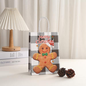 Bolsa de Regalo de Papel Kraft con Estampado de Muñeco de Nieve Navideño, Tipo Tote, Resistente al Agua, a los Golpes y al Polvo, Color y Tamaño Personalizables, Venta al Por Mayor - Product Image 2