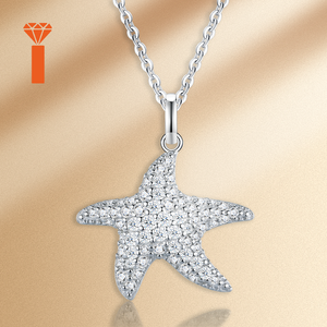 Nuevo Collar con Colgante de Girasol de Diez Pétalos, con un <span class=keywords><strong>Solitario</strong></span> Central Grande Rodeado por un Halo Floral de Pera, con Moissanita y Oro de 18K - Product Image 1