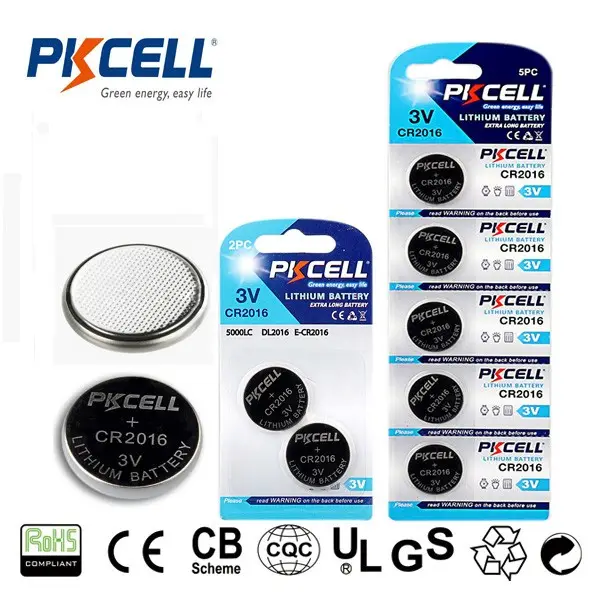 Nhà Máy Giá Car Key Button Cell 3 V Cr2016 Chất Lượng Cao Lithium Mangan Nút Pin Cr2016 3 Điện Áp