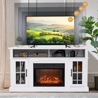 Meubles de salon en bois multifonctionnels Offre Spéciale avec cheminée Console TV Centre de divertissement à domicile avec armoire de rangement