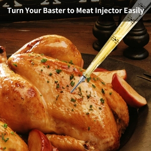 Poire à Dinde en Silicone avec Aiguilles pour Injections Multi-Matériaux (Métal Plastique PP) pour Steak Cuisson Viande Marinade Injecteur - Product Image 4