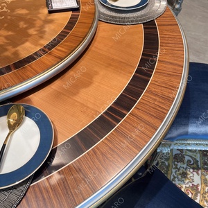 <span class=keywords><strong>Table</strong></span> à <span class=keywords><strong>manger</strong></span> ronde de luxe classique française en <span class=keywords><strong>bois</strong></span> massif sculpté à la main en marqueterie de placage pour 8 personnes - Product Image 4