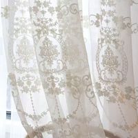 Rideau de fenêtre occultant en tulle tissé, style européen, motif marin brodé, luxueux, isolant, toutes saisons, pour chambre à coucher