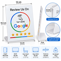 Panneau de bureau en acrylique NFC personnalisé avec code QR pour avis Google, support sans contact pour avis clients pour les magasins et les hôtels