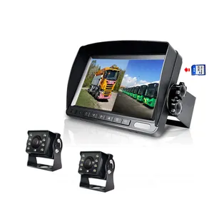 7 pouces lcd écran grand angle caméra 2 1080p ahd canaux dvr aide à l'inversion boîte noire voiture bus camion remorque caméra m