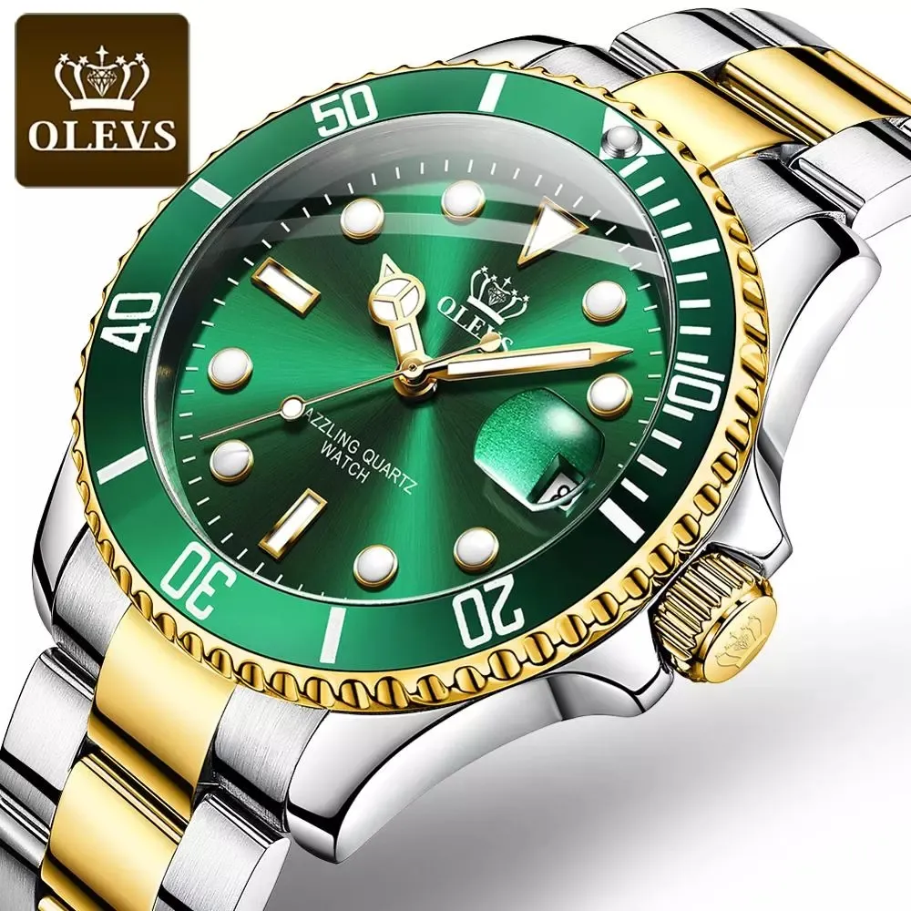 OLEVS 5885 Top Brand Male Watch Fashion Waterproof Quartz Sports Watches Men Wrist Luxury Stainless Steel Watches Reloj Hombre